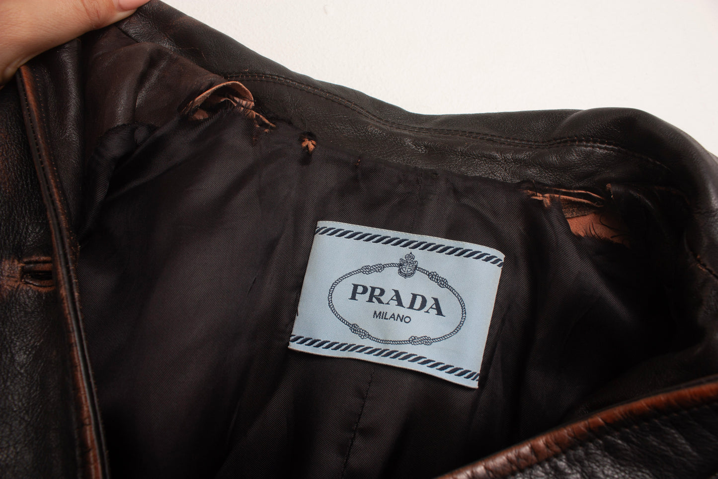 Prada leather coat