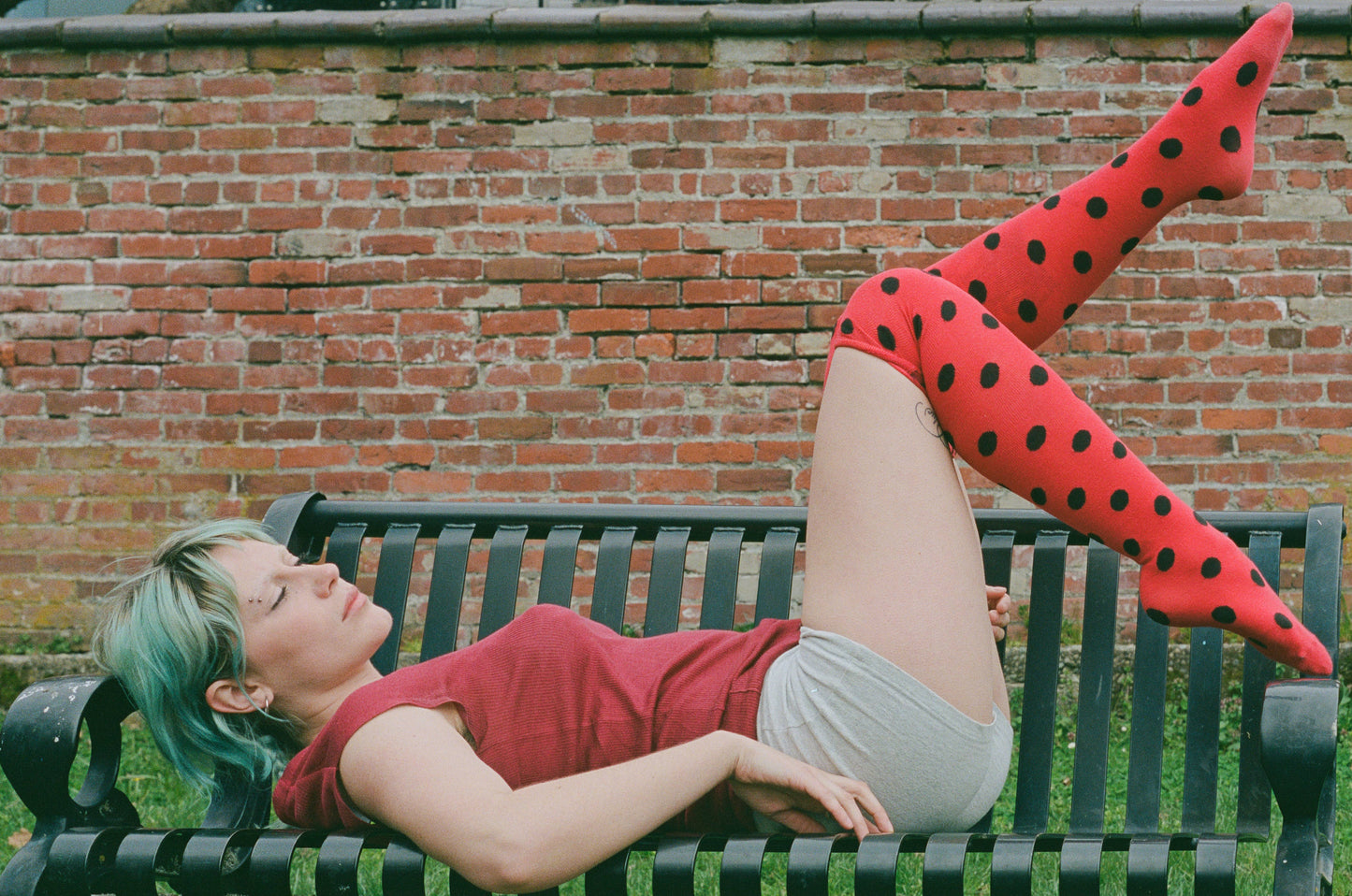 Polkadot knee socks