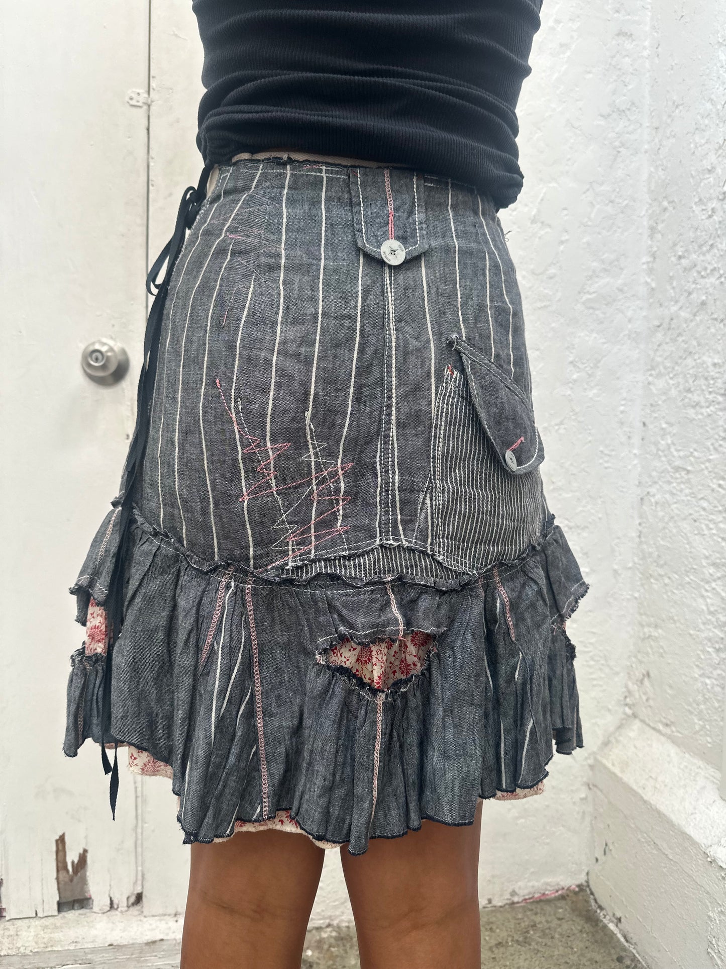 layered linen skirt