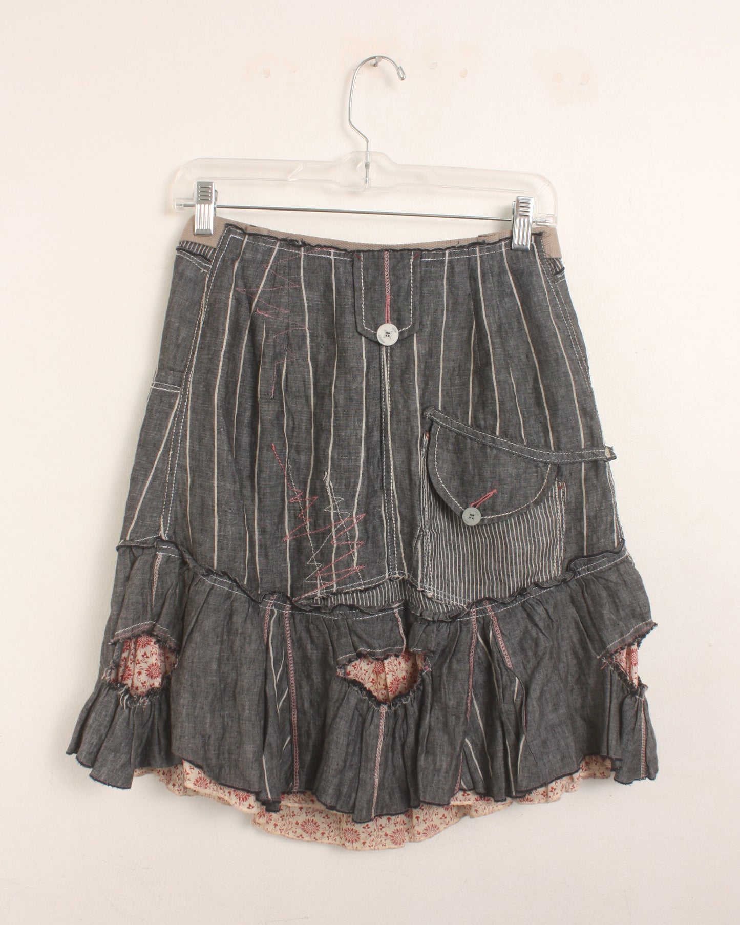 layered linen skirt