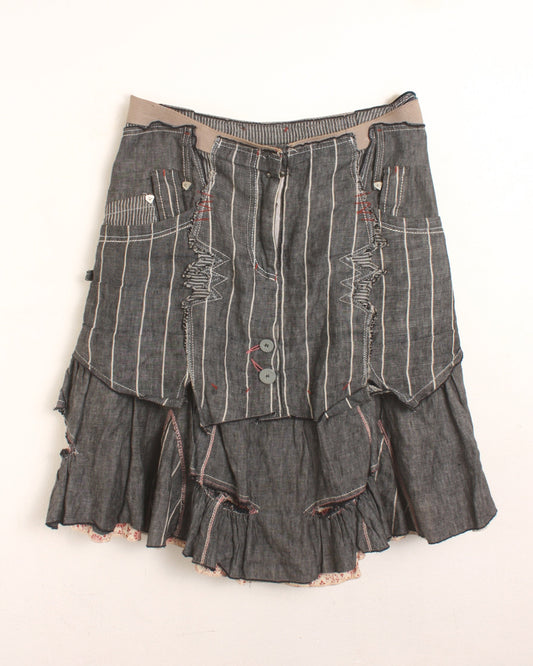 layered linen skirt