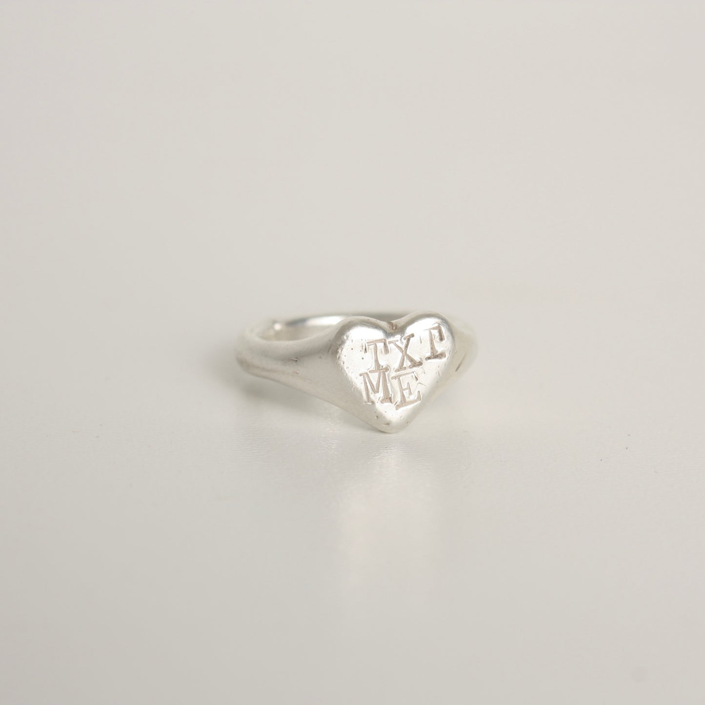 txt me <3 silver ring
