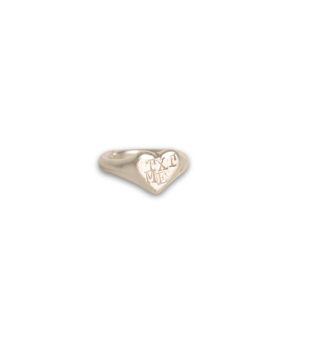 txt me <3 silver ring