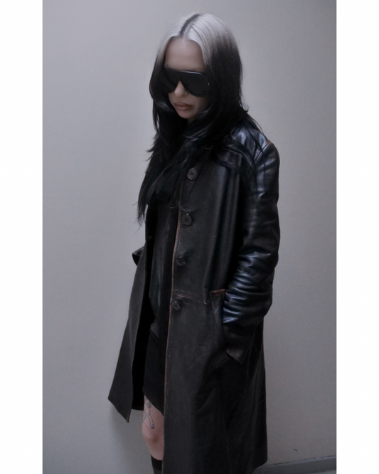 prada leather coat
