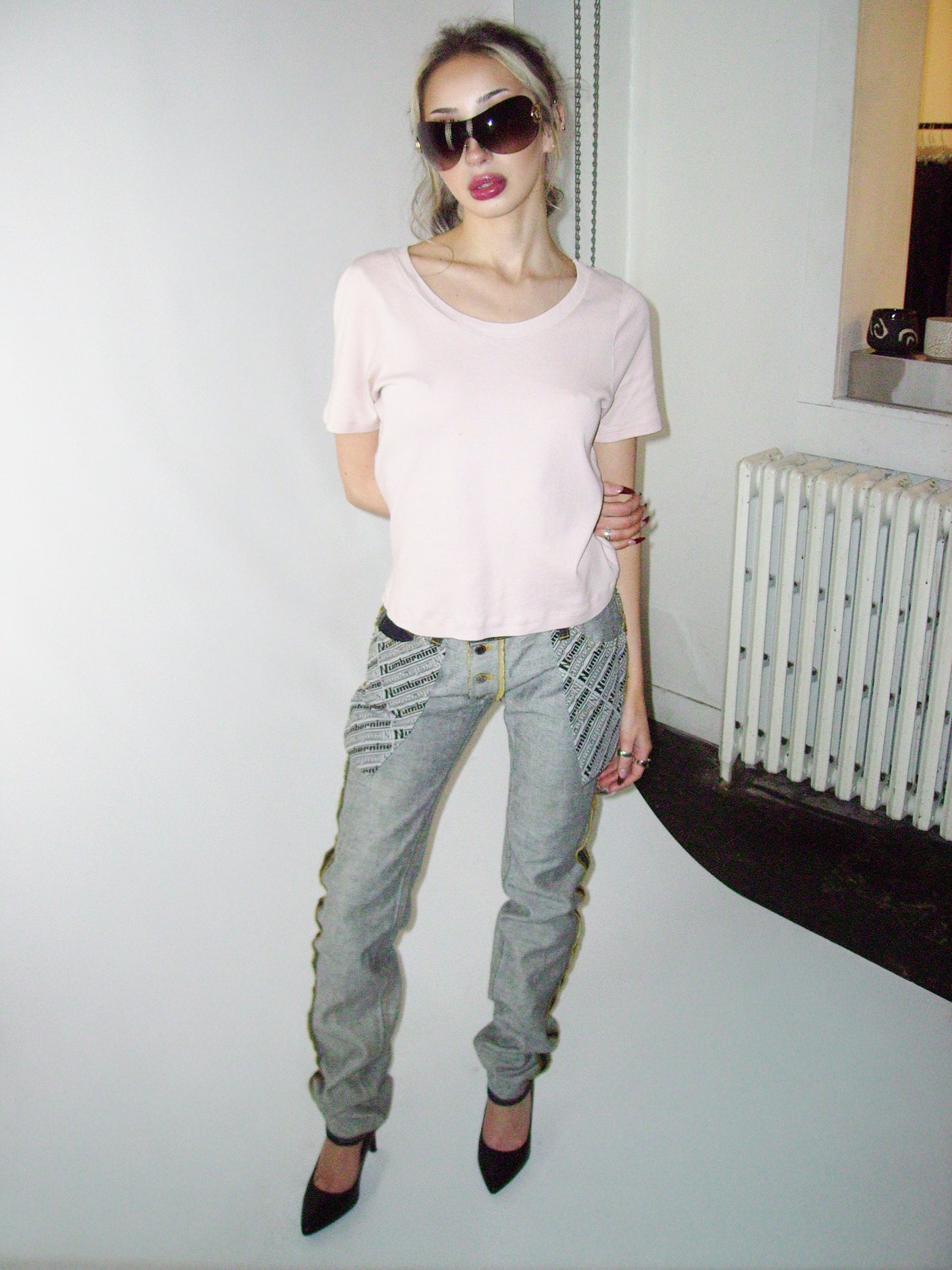 Number (N)ine inside-out denim