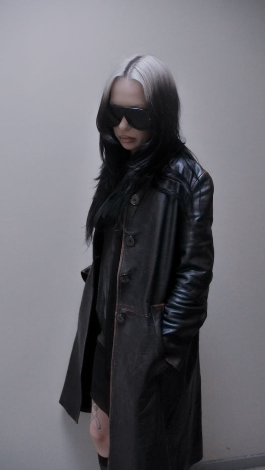 Prada leather coat