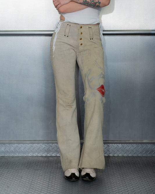 la ropa suede pant